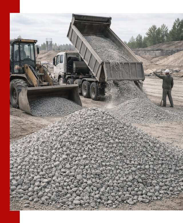 Доставка известнякового щебня фр. 5–20 в Североуральске