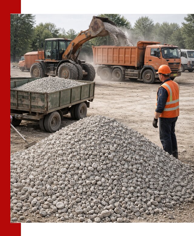 Доставка известнякового щебня фракция 20–40 в Североуральске