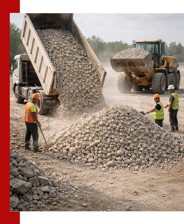 Доставка известнякового щебня фр. 40-70 в Североуральске