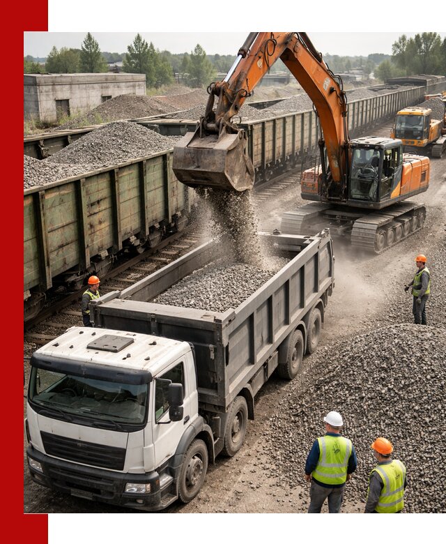 Железнодорожный щебень фракция 25–60 для поставок в Североуральске