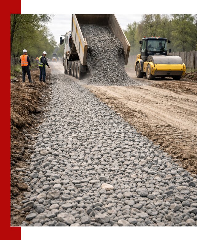 Доставка щебня для отсыпки дорог в Североуральске высокого качества