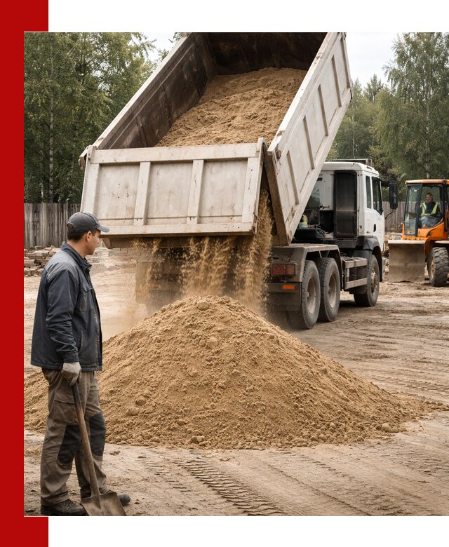 Доставка и продажа песка с разгрузкой в Североуральске
