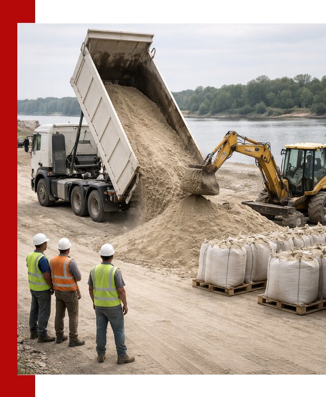 Доставка речного песка в Североуральске самосвалами и погрузкой