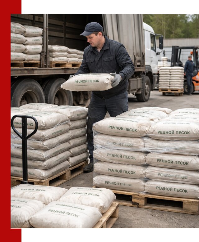 Речной песок в мешках с доставкой в Североуральске