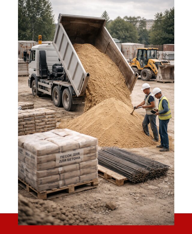 Песок для бетона в Североуральске от 2575 р. с доставкой, ПРОНЕРУДСву