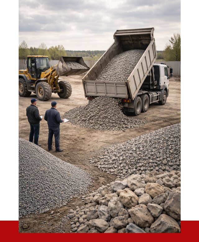 Гравий и камень с доставкой в Североуральске от 4326 р. - ПРОНЕРУДСву
