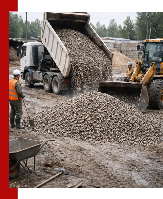 Мытый гравий с доставкой в Североуральске от карьера до участка