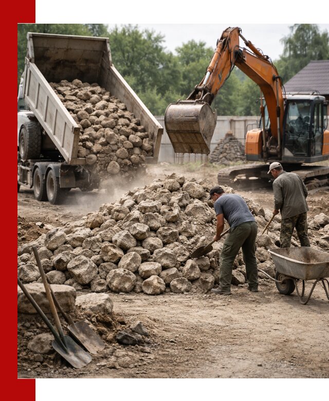 Доставка и разгрузка бутового камня в Североуральске