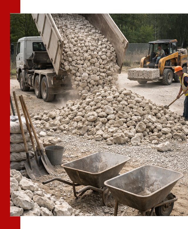 Доставка и продажа бутового известнякового камня в Североуральске