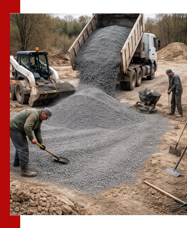 Отсев для подсыпки в Североуральске — доставка и подсыпка на участок