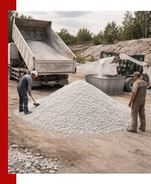 Доставка и продажа белой мраморной крошки в Североуральске