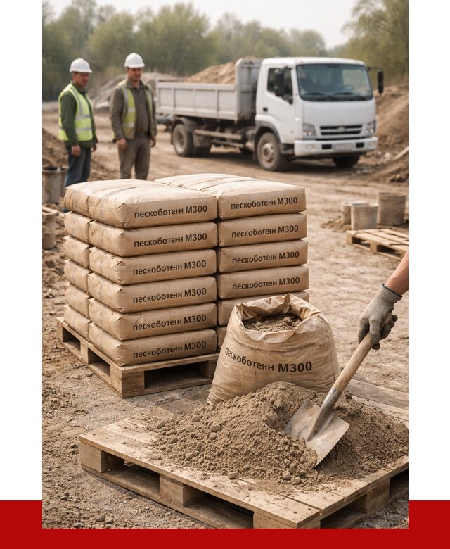 Пескобетон М300 в Североуральске с доставкой от 4790 р. за куб | ПРОНЕРУДСву