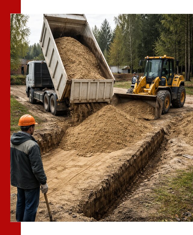 Доставка песчаного грунта в Североуральске для строительных работ
