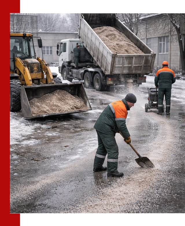 Реагент против гололеда с доставкой и нанесением в Североуральске